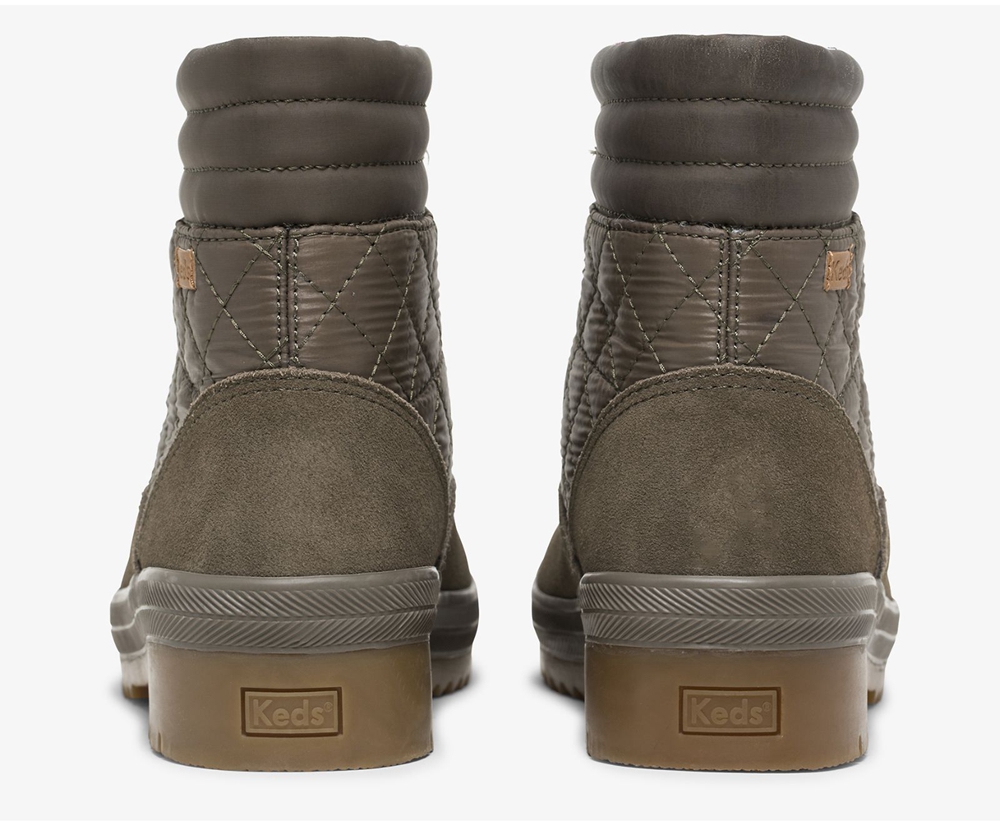 Womens Keds Boots - Camp Water-Resistant Suede w/ Thinsulate™ - Olive - 2067-NYCUX